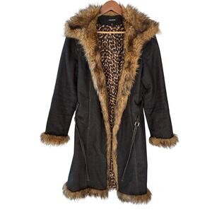 Vintage Express Denim  with Faux Fur Trim Penny Lane jacket
